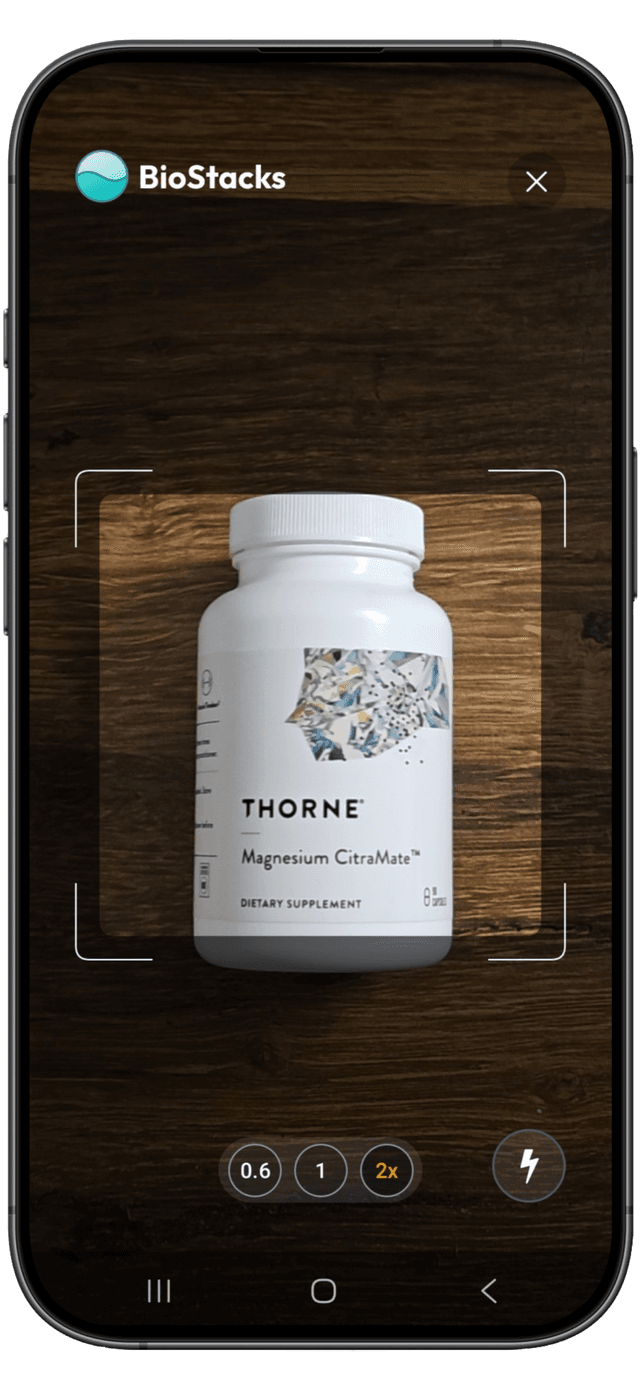 BioStacks supplement scanner screen