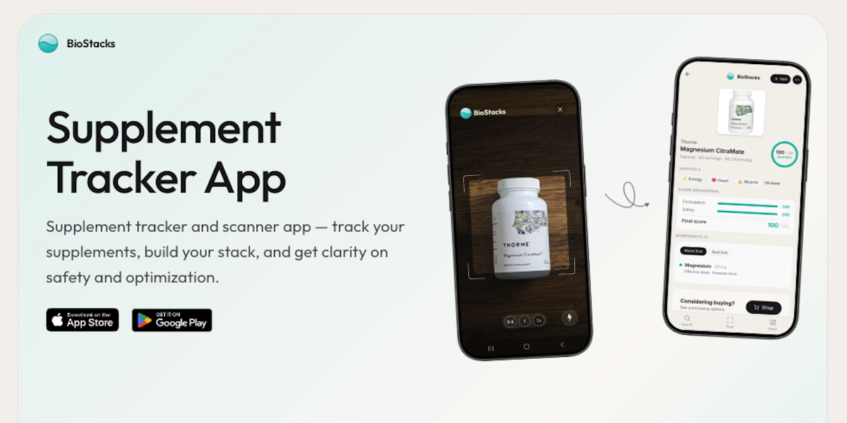 Supplement Tracker App | BioStacks